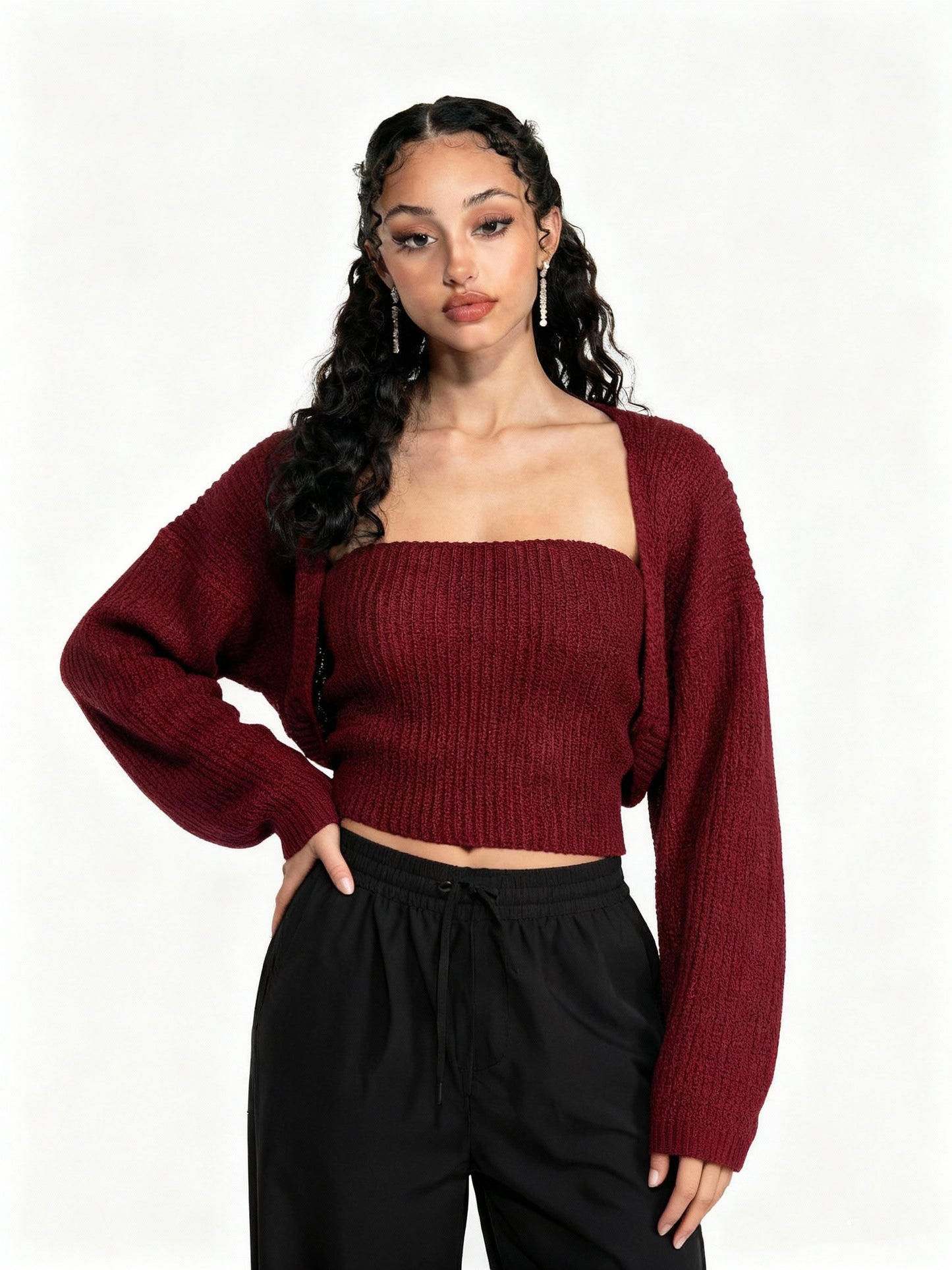 Bundle black and burgundy