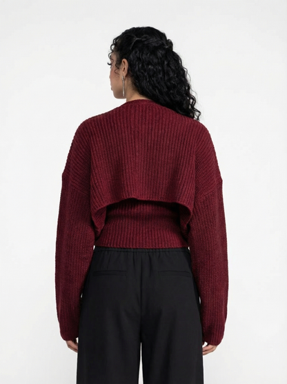 Knitted Set - Burgundy