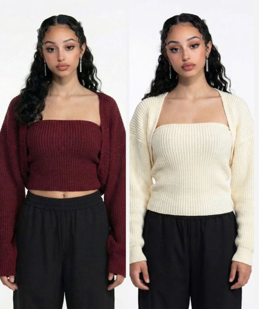 Bundle white and burgundy