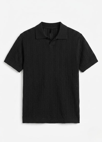 Black knitted polo