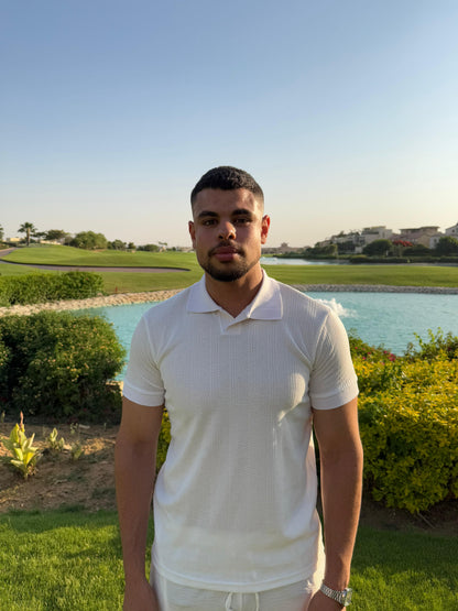 White Knitted Polo